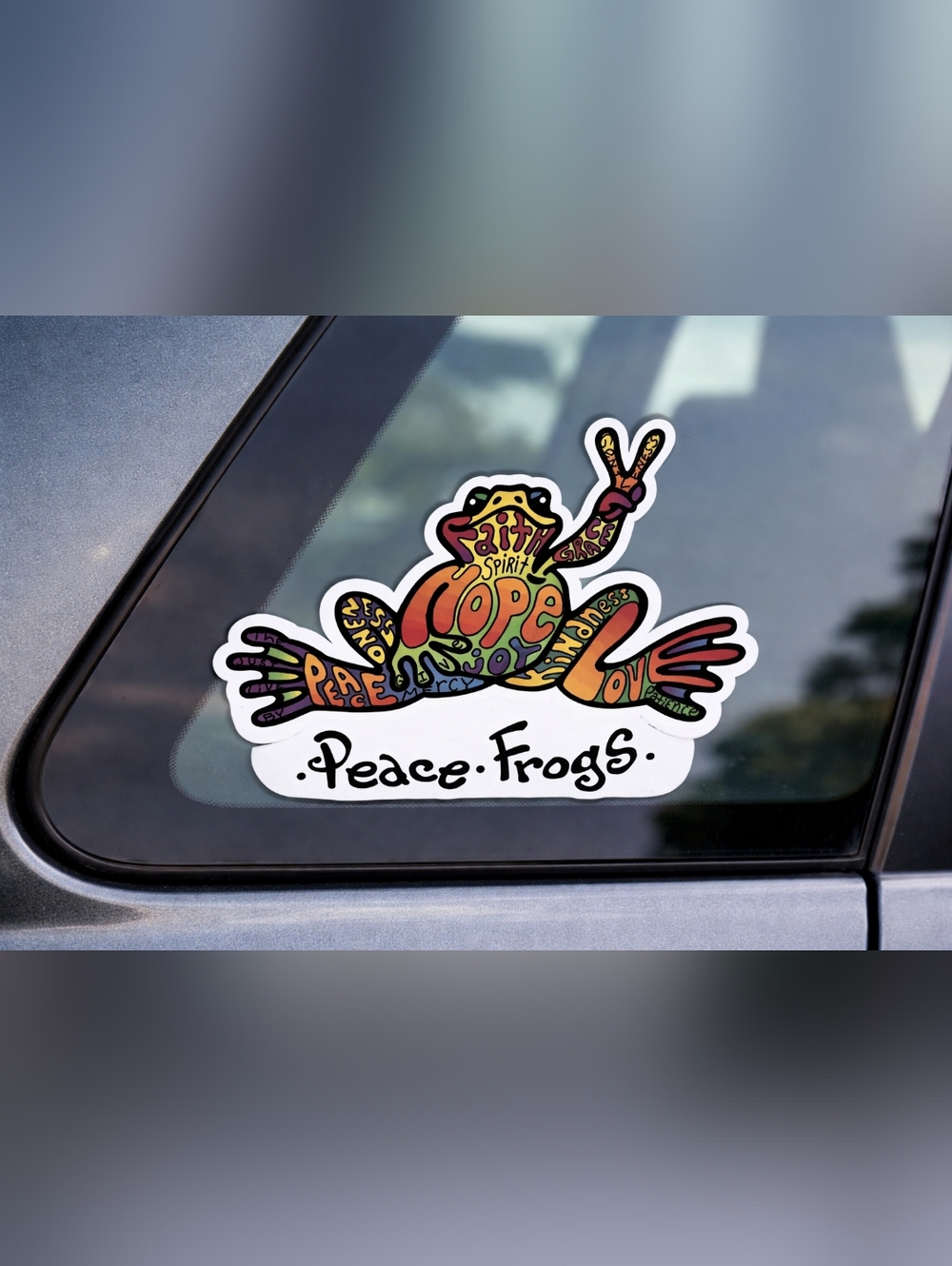 Peace Frogs Hope Vinyl Sticker‎ Decal 8x6 Waterproof Outdoor Car Window Laptop